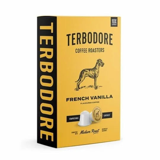 Terbodore French Vanilla Capsules box - side view