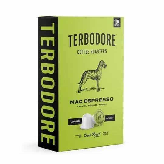 Mac Espresso Capsule box - side view - Terbodore Coffee