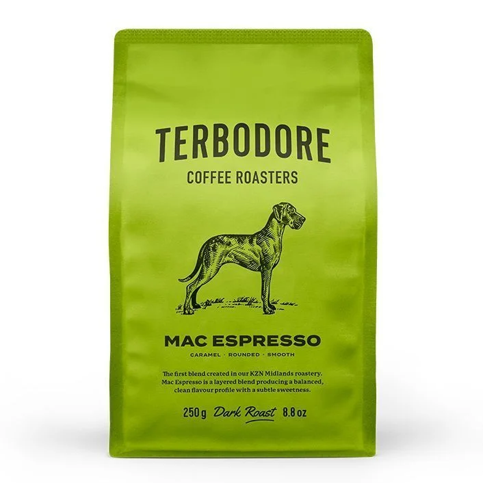 Terbodore Mac Espresso Coffee bag - front view