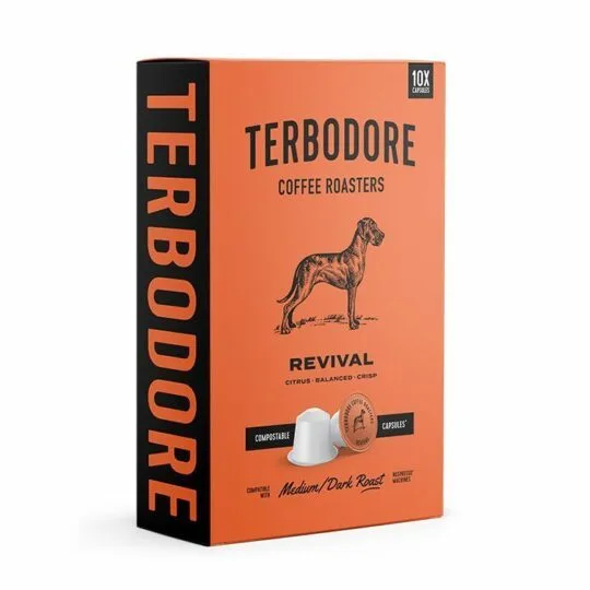 Revival Capsules box - side view - Terbodore Coffee