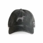 Washed Charcoal Classic Cap from front with Great Dane Dog - Terbodore