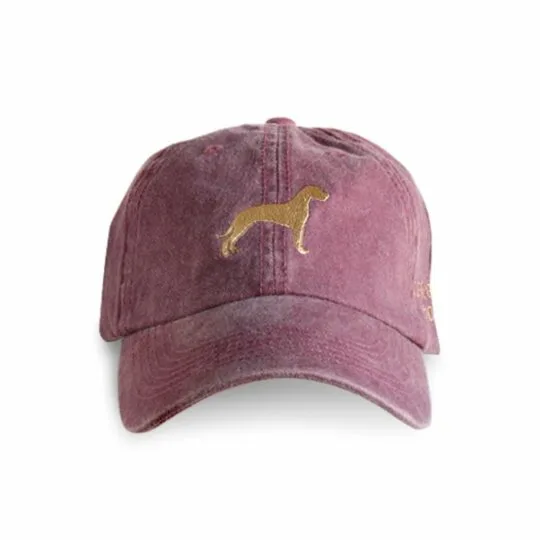 Maroon Washed Classic Cap with Great Dane Dog logo - Terbodore