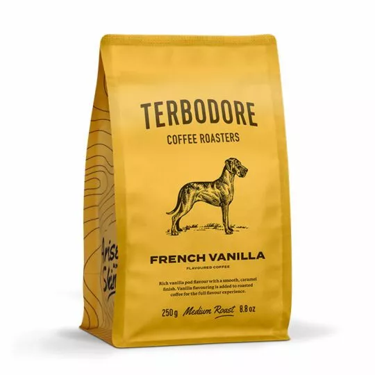 Terbodore French Vanilla Coffee pack - side