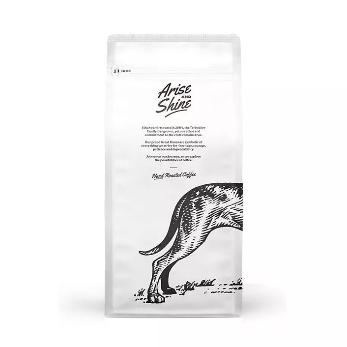 Terbodore Coffee Arise and Shine 1kg Bag - back