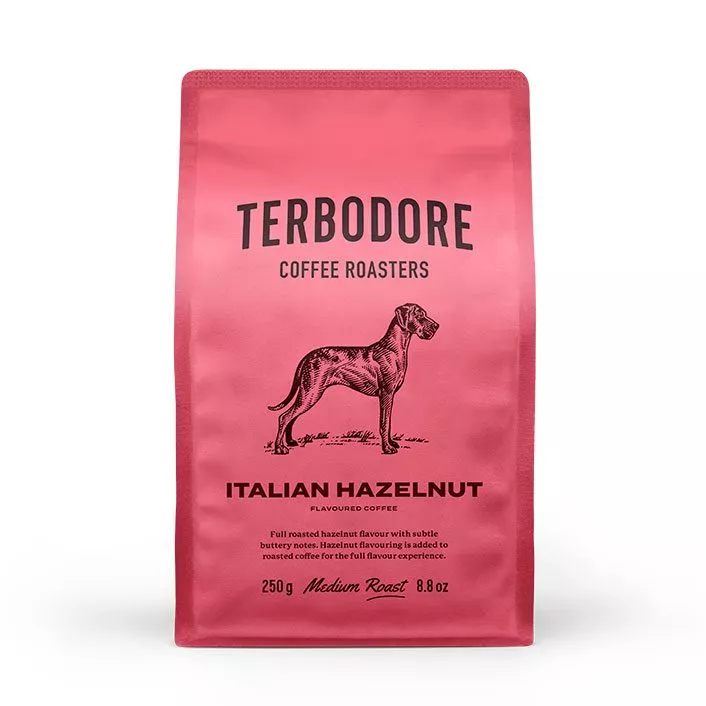 Terbodore Italian Hazelnut Coffee pack - front