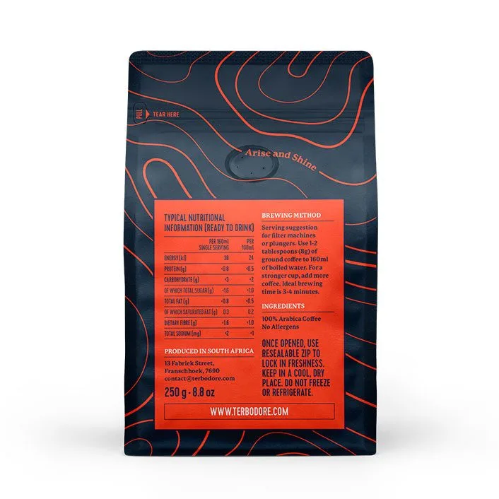 Terodore Lazy Bones Coffee pack - back