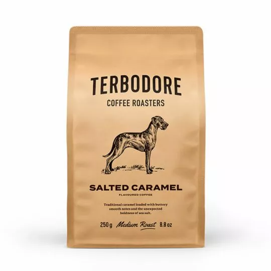 Terbodore Salted Caramel Coffee pack - front