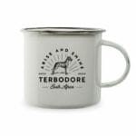 Tin Cup with Terbodore logo and Great Dane Dog