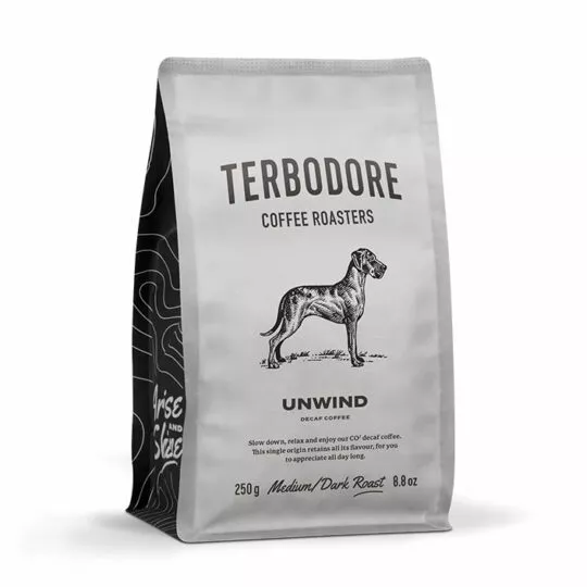 Terbodore Unwind Decaf Coffee Pack - side